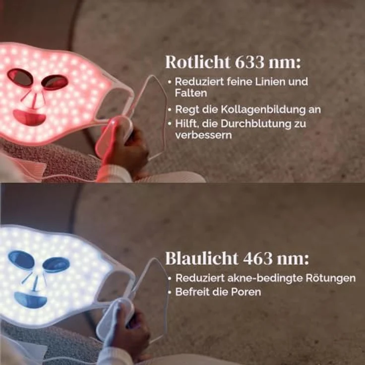 Silk'n Gesichtsmaske mit LED-Lichttherapie, Anti-Aging, entzündungshemmend, beruhigend, Anti-Akne, Narbenbehandlung, rot, blau, gelb, violett – Bild 5
