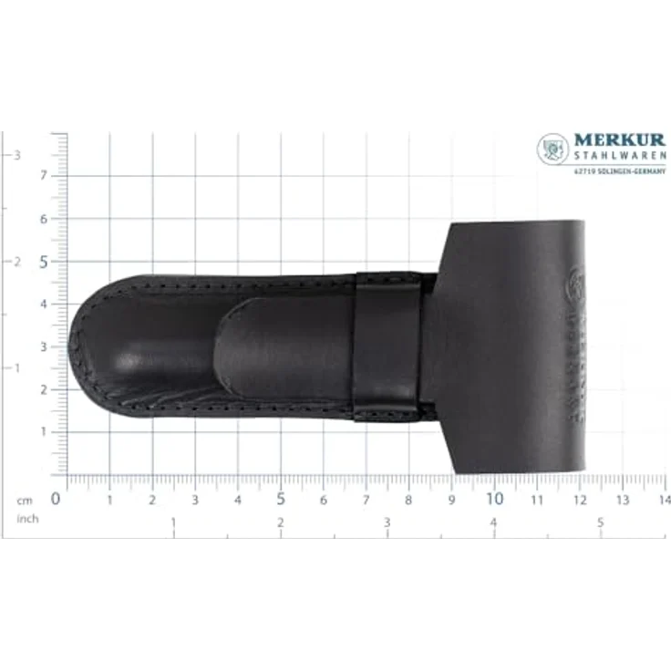 MERKUR Lederhülle Schwarz 5006, Rindleder für Rasierhobel bis 110 mm, Made in Germany – Bild 5