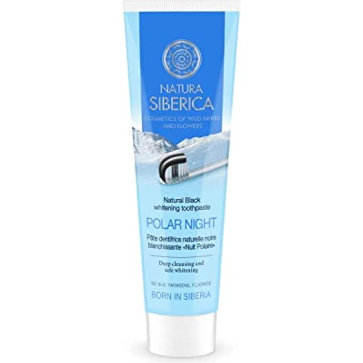 Natura Siberica Polar Night, schwarze Zahnweißercreme für strahlend weißes Lächeln, 100 g – Bild 4