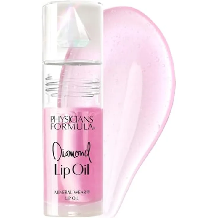 Physicians Formula Mineral Wear® Diamond Lip Oil, Lippenöl in Pink Diamond, 4.6 ml, feuchtigkeitsspendend und pflegend mit glanzvollem Finish