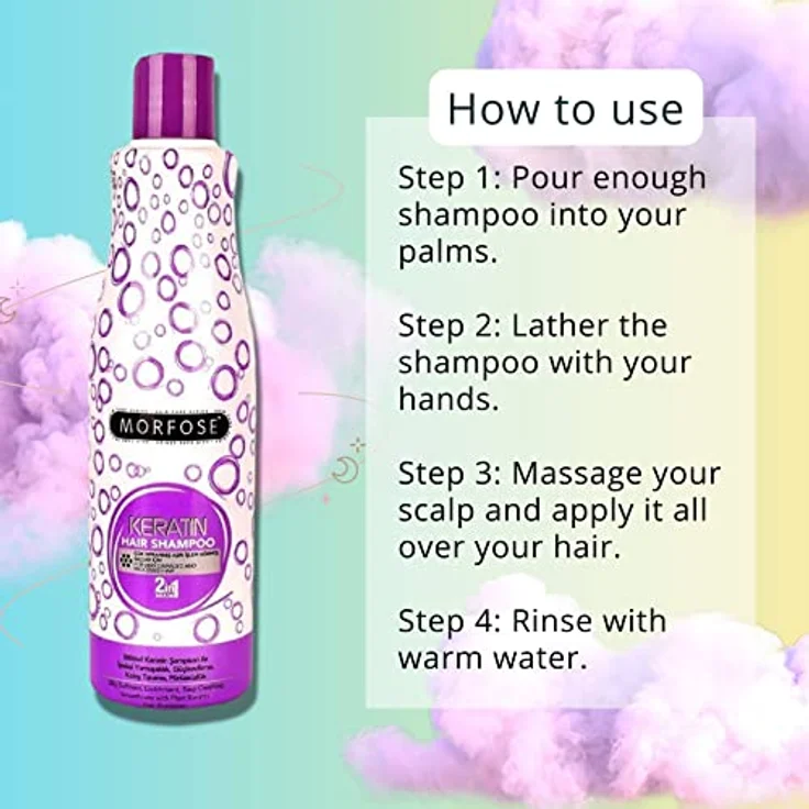 Morfose 2in1 Keratin Hair Shampoo 500ml - Für stark geschädigtes und überstrapaziertes Haar, Seidig weich, pflegend, leicht kämmbar - MORFOSE – Bild 5