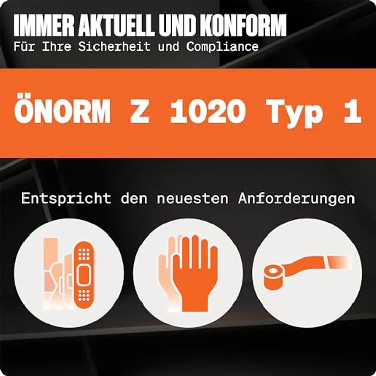 WERKSTEIN Erste Hilfe Nachfüllset ÖNORM Z1020 Typ1, 63 Teile mit Erste Hilfe Anleitung und praktischen Innentaschen für Betriebe bis 5 Beschäftigte – Bild 2