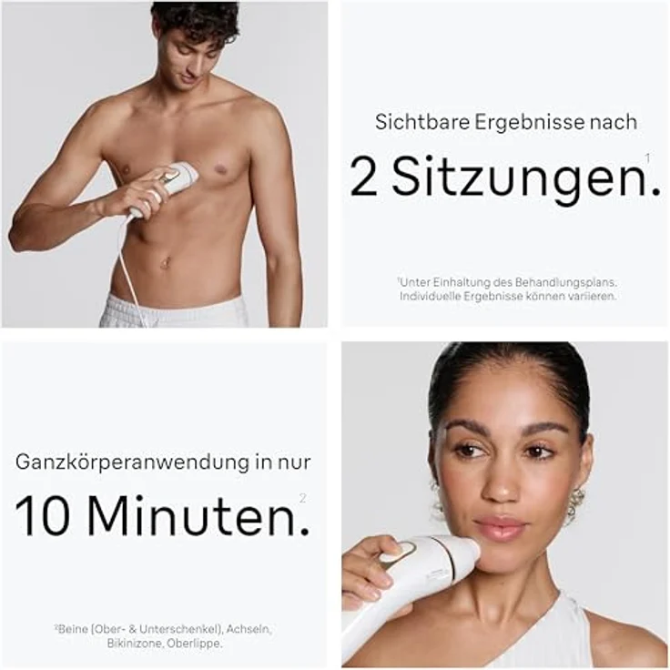 Braun Silk·expert Pro 5 PL5431, IPL Geräte zur Haarentfernung für Zuhause, inklusive Etui, Venus Rasierer und 4 Aufsätze, Weiß/Gold – Bild 3