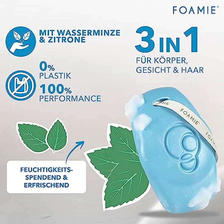 Foamie 3 in 1 Feste Duschpflege For Men - Seas The Day 90 g – Bild 4