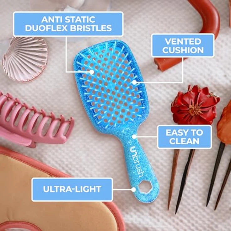 UNbrush Glitter Collection Detangling Hair Brush, Sapphire Detangler mit 105 Borsten für sanftes Entwirren von nassem und trockenem Haar – Bild 6
