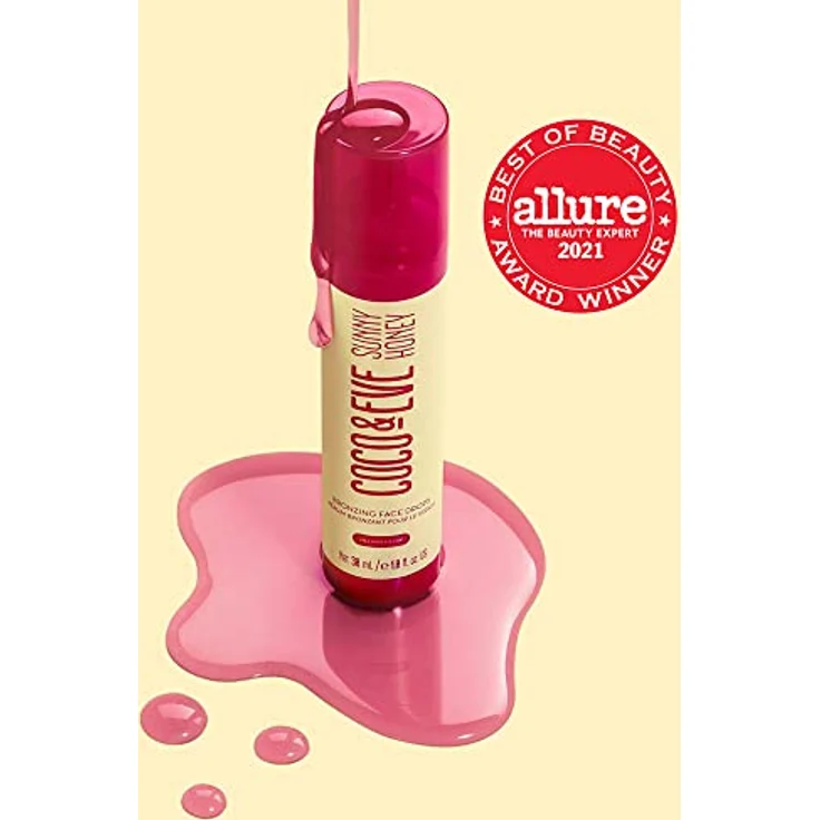 Coco & Eve Bronzing Face Drops - Selbstbräuner-Gesichtstropfen- natürliche Gesichtstropfen mit feuchtigkeitsspendender Hyaluronsäure - 30ml (Dunkel) – Bild 2