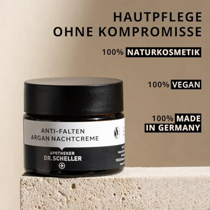 DR. SCHELLER Anti-Falten Argan Nachtcreme 50 ml, revitalisierende Nachtpflege mit Arganöl zur Faltenreduktion und Hautregeneration – Bild 5