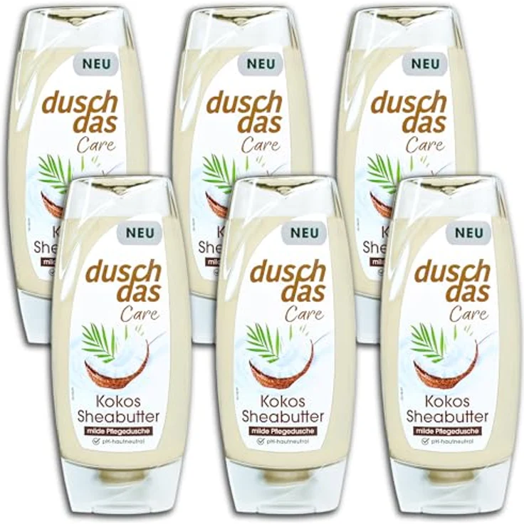 Duschdas Duschgel Kokos Sheabutter, 6er Pack mit 6 x 225 ml reichhaltiger Pflege