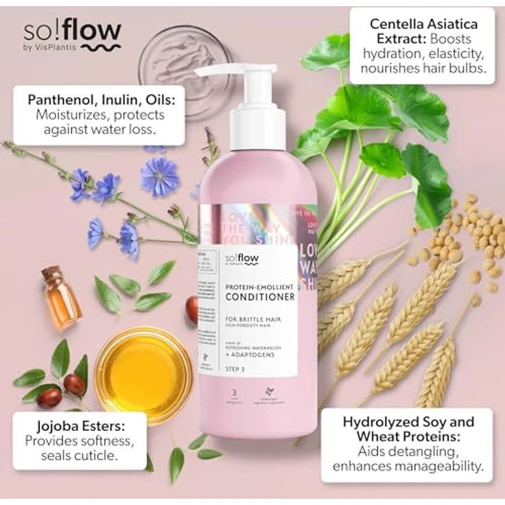 SO!FLOW High Porosity Hair Conditioner, Protein-Emollient Haarspülung für hochporöses Haar, 400 ml – Bild 3