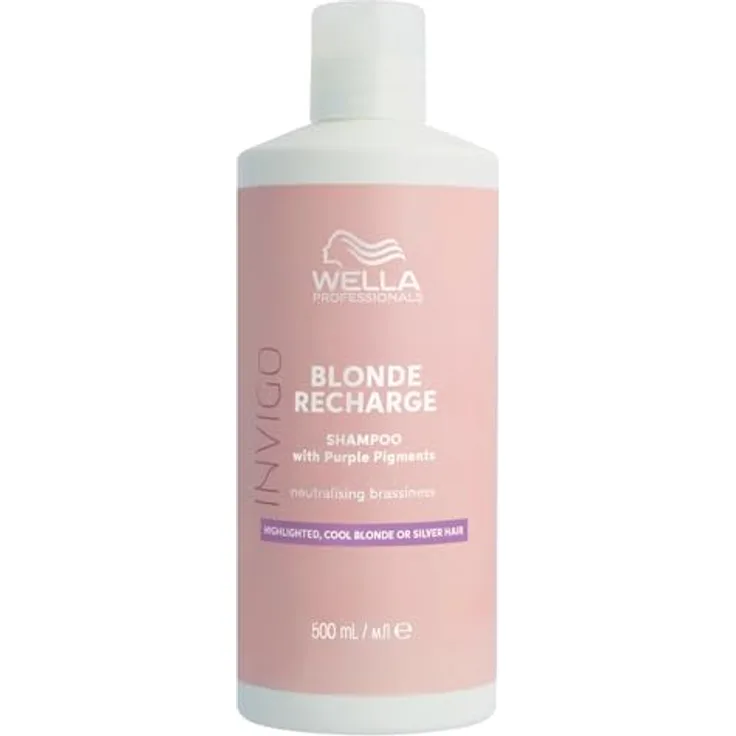 Wella Professionals Invigo Blonde Recharge Shampoo – Silbershampoo für blondiertes Haar – mit Vitamin E – 500 ml