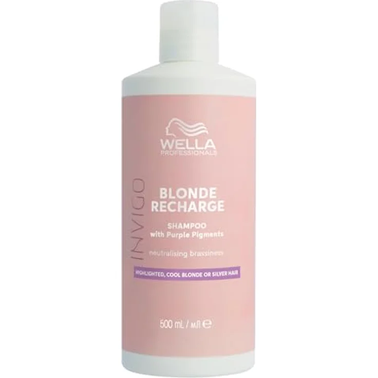 Wella Professionals Invigo Blonde Recharge Shampoo – Silbershampoo für blondiertes Haar – mit Vitamin E – 500 ml – Bild 1