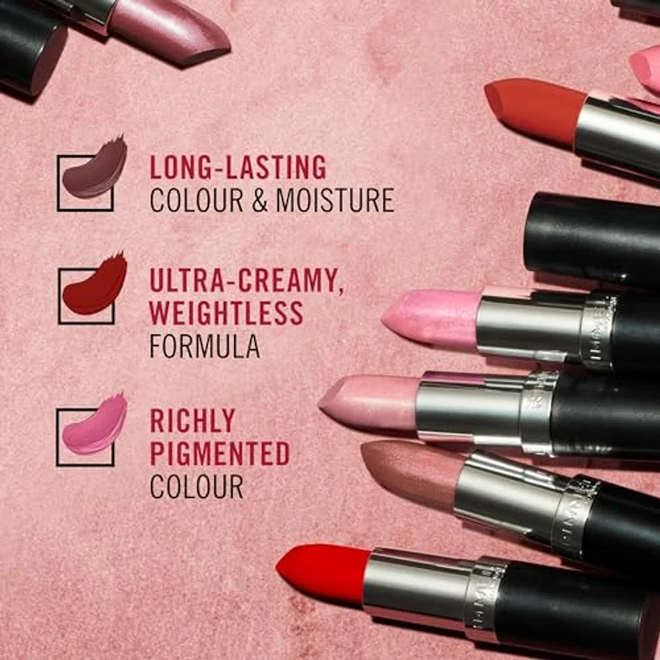 Rimmel London LASTING FINISH SHIMMERS Lippenstift, langanhaltend, #900 Pearl Shimmer, 18 g – Bild 7