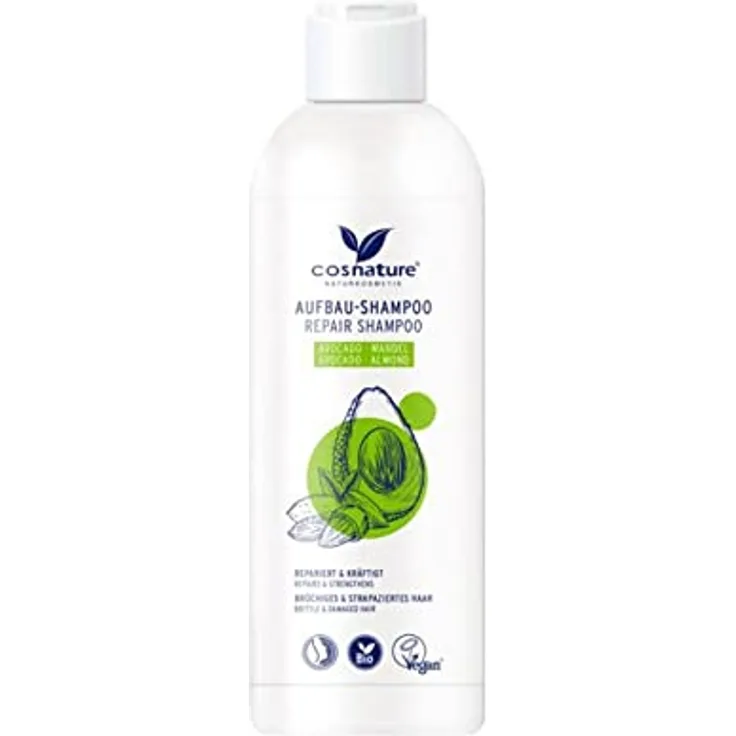Cosnature Repair-Shampoo Avocado & Mandel, 250 ML für sprödes Haar, BIO