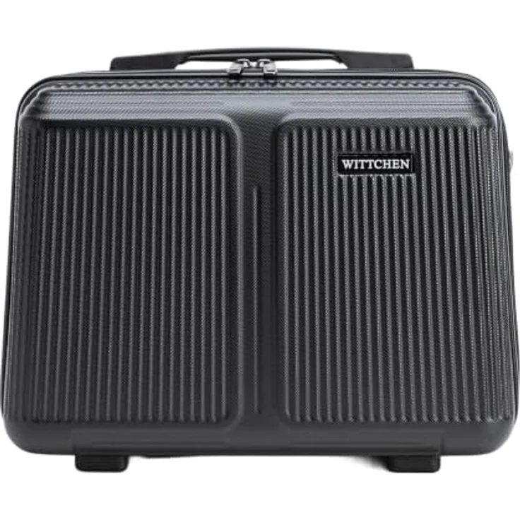 WITTCHEN Stripes Line Kosmetiktasche Reisekosmetiktasche aus robustem ABS mit Schultergurt, Schwarz – Bild 1