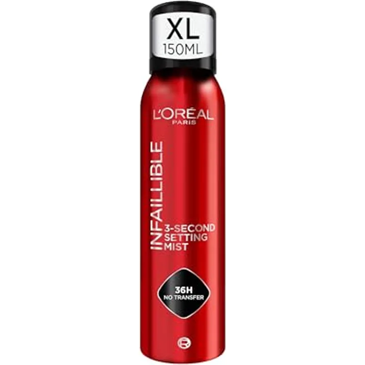 L'Oréal Paris Infaillible 3-Second Setting Mist, 150 ml, schnelltrocknendes Fixierspray mit 36 Stunden Haltbarkeit, wasserfest und hitzeresistent