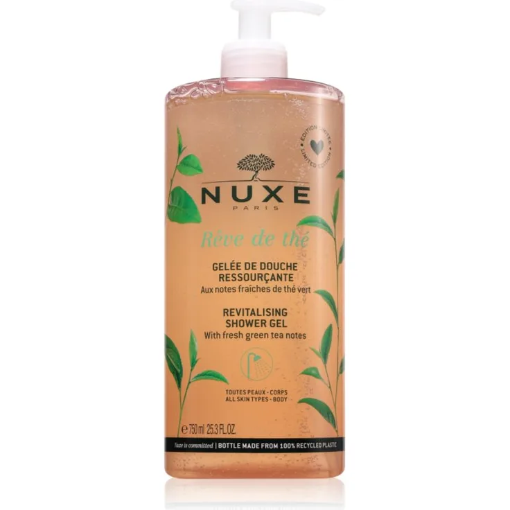 Nuxe Rêve de Thé Revitalising Shower Gel, revitalisierendes Duschgel mit grünem Tee, 750 ml