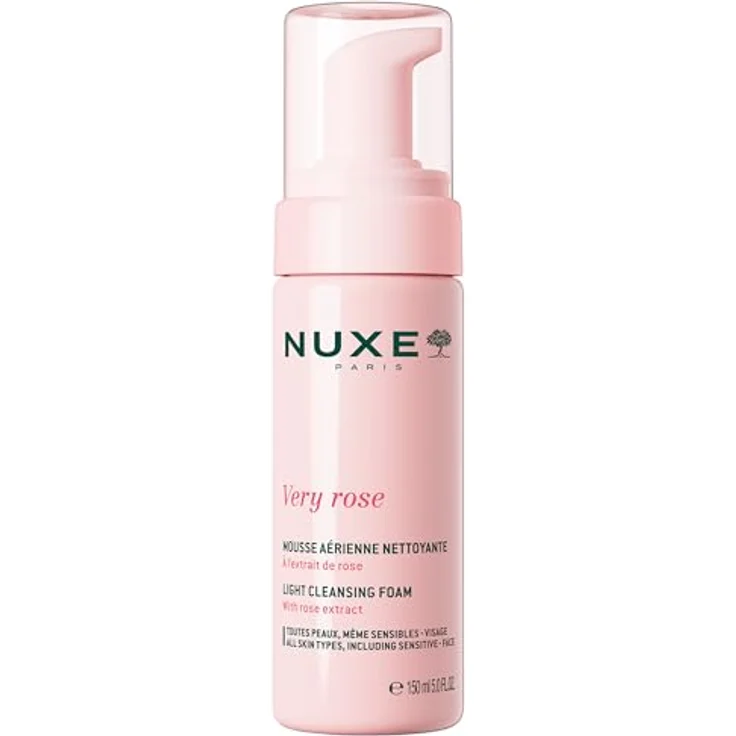 NUXE Very Rose Light Cleansing Foam 150 ml, sanfter Reinigungsschaum mit Rosenextrakt, für alle Hauttypen – Bild 1
