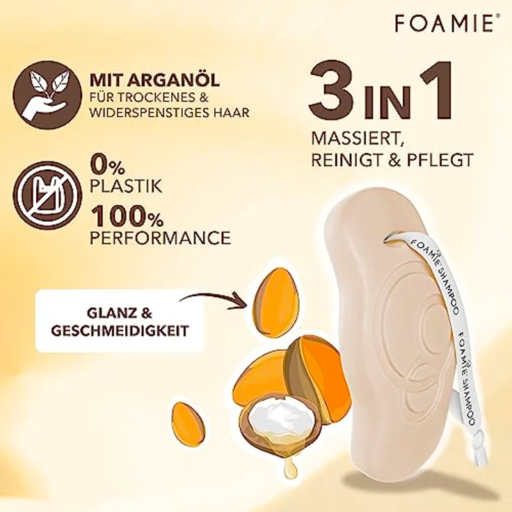 Foamie Festes Shampoo - Kiss Me Argan 80 g – Bild 5