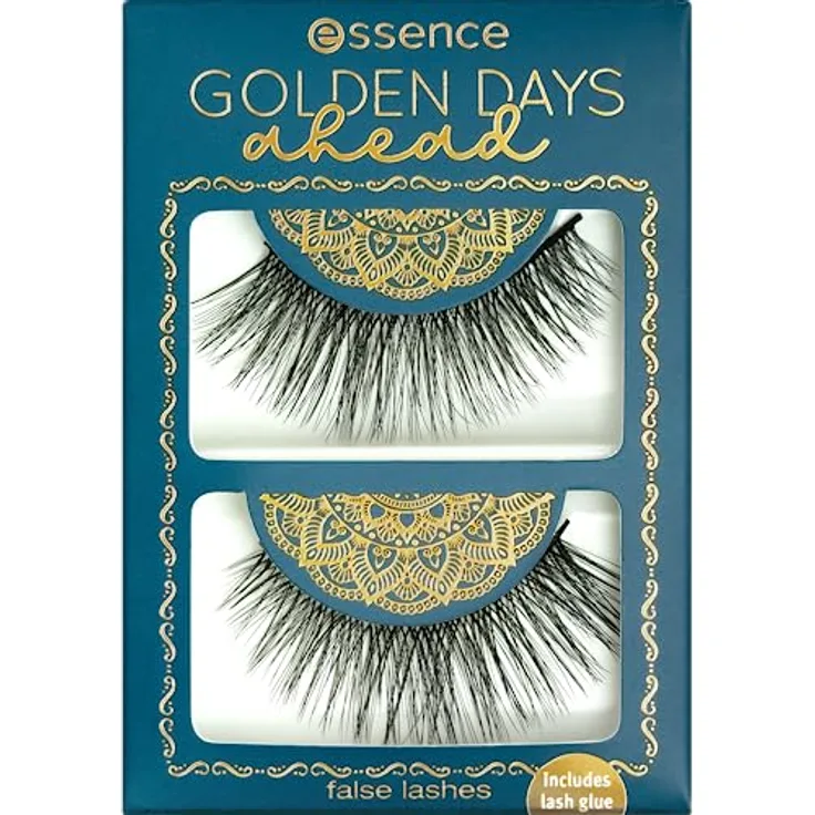 essence GOLDEN DAYS ahead false lashes, künstliche Wimpern, Nr. 01, Schwarz, sofortiges Ergebnis, natürlich, vegan, ohne Mikroplastikpartikel, Nanopartikel frei, ohne Parfüm, 1er Pack (1pcs)