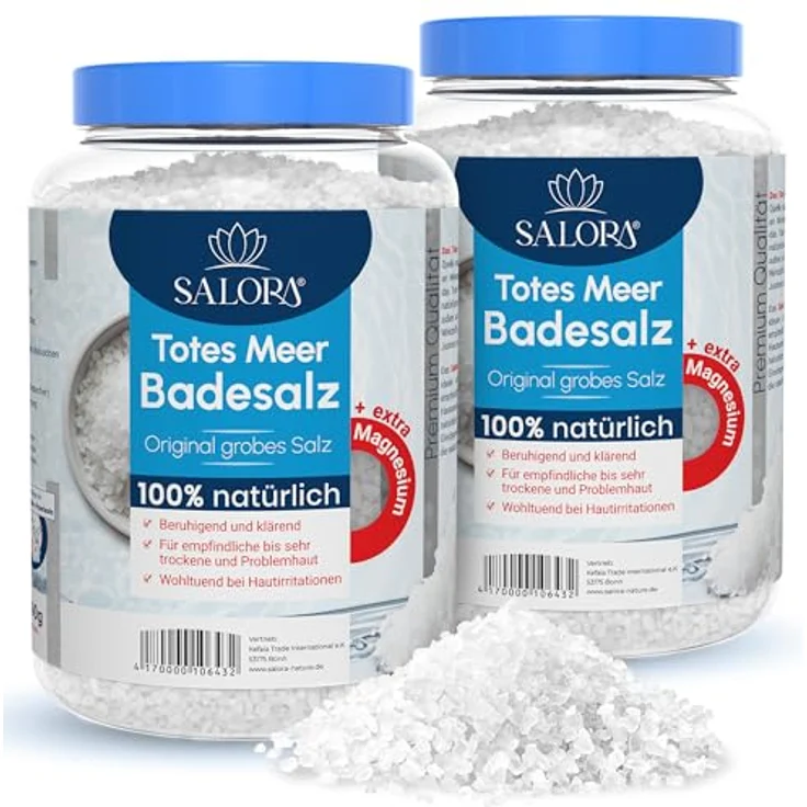Salora ® Original Totes Meer Badesalz, 5 Kg Meersalz ohne Zusatzstoffe, ideales Vollbad oder Fußbad mit Peeling-Effekt aus Jordanien – Bild 1