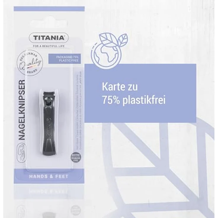 TITANIA Edelstahl Nagelknipser für Finger- & Fußnägel, optimiert für dicke Nägel, rostfreier Edelstahl, ergonomisches Design, grau – Bild 5