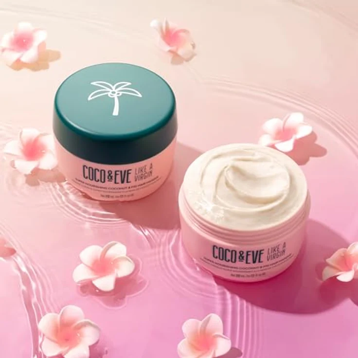 Coco & Eve Like a Virgin Haarmaske - Reichhaltige Haarmaske mit Kokosnuss & Feige - tiefenwirksame Pflege für dein Haar 212ml – Bild 3