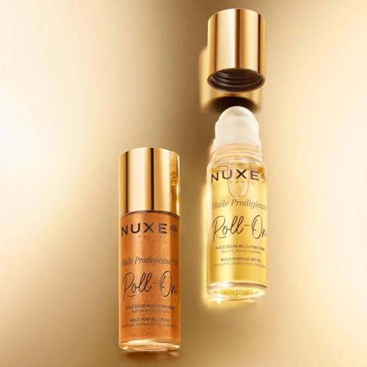 Nuxe Huile Prodigieuse Roll-On 60 Ml, Trockenöl für Gesicht, Körper und Haare mit 7 pflanzlichen Ölen, satinierter Glow ohne öliges Finish – Bild 8