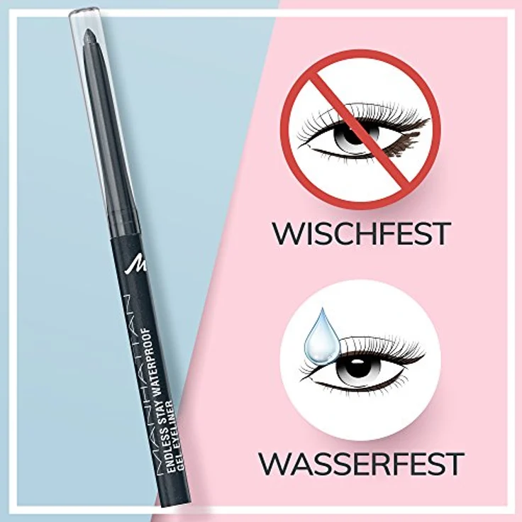 Manhattan Endless Stay Waterproof, Grauer Gel Eyeliner mit herausdrehbarer Mine ohne Anspitzen, Farbe Earl Grey 008, 1 x 2,6g – Bild 4