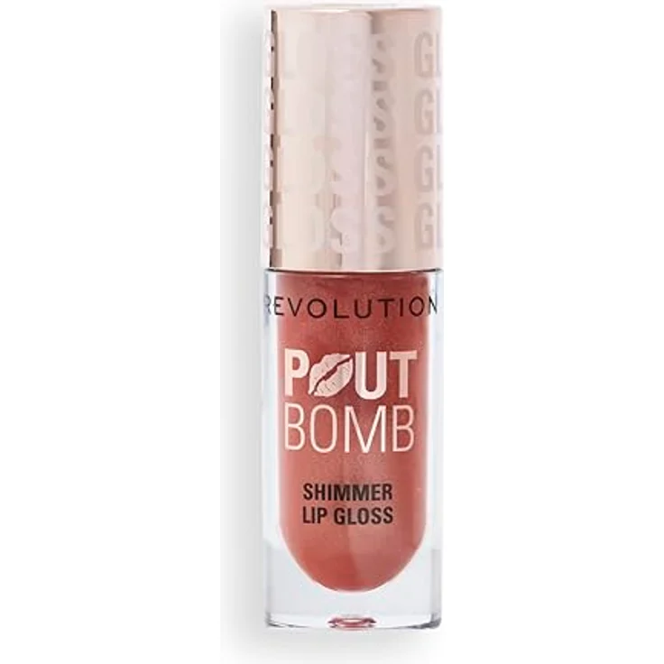 Makeup Revolution Shimmer Gloss Glitzer-Lipgloss, feuchtigkeitsspendend und pflegend, Farbton Gold, 4.5 ml – Bild 3