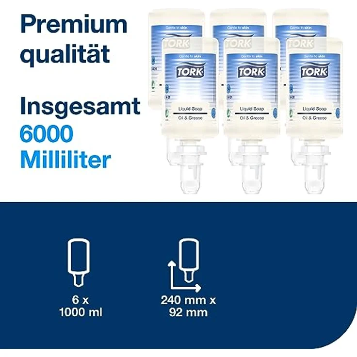 Tork Handseife S4, Flüssigseife 1000 ml, dermatologisch getestet, für sanfte Reinigung und Hautpflege – Bild 2