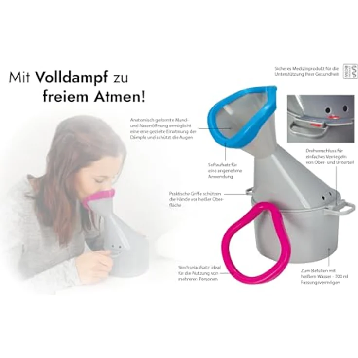 Hydas Inhalator Premium, mit 2 Soft-Aufsätzen – Bild 4
