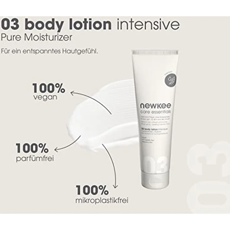 newkee Body Lotion intensive (150 ml), reichhaltige Körper Lotion, Vegan, ohne Parfüm, von Manuel Neuer & Angelique Kerber – Bild 5