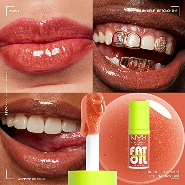 NYX Professional Makeup Fat Oil Lip Drip Lipgloss, 4,8 ml, pflegendes Gloss mit Squalan, Farbe FOLLOW BACK – Bild 3