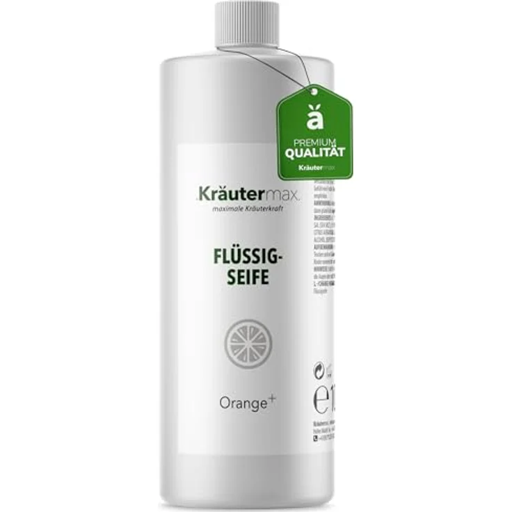 Orange Flüssigseife Seife mit Orangenöl Naturrein für die Haut Kosmetik 1 x 1000 ml – Bild 1