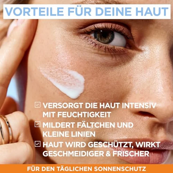 Garnier Anti-Age Super UV Sonnenschutz-Creme LSF 50, Gesichtspflege mit Hyaluronsäure und Niacinamid, 50 ml, hypoallergen, nicht fettend, Eco-Designed Tube – Bild 2