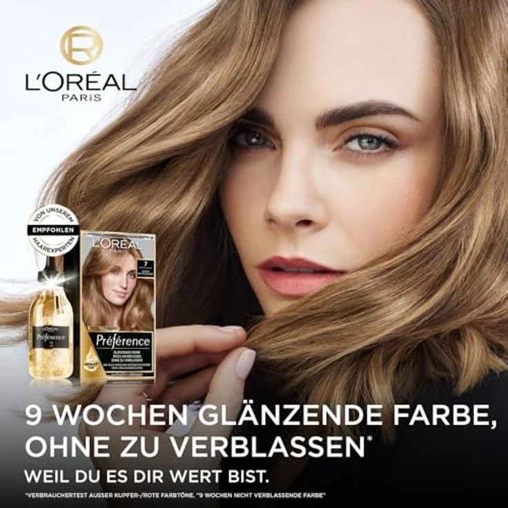 L'Oréal Paris Préférence Haarfärbeset, Permanente Coloration mit 100% Grauabdeckung und Farbglanz-Pflegebalsam, 10.21 Platin Perlmuttblond, 3er Set – Bild 2