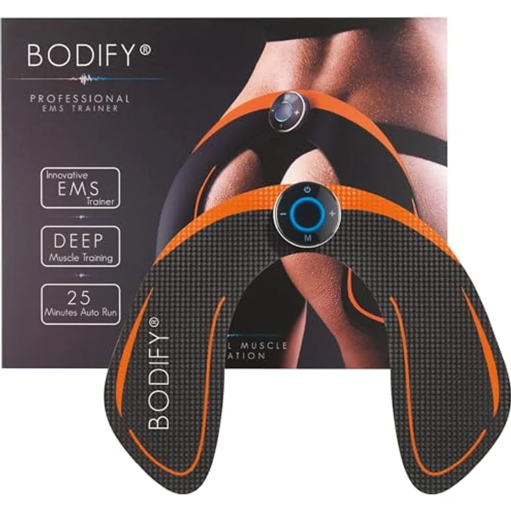 BODIFY EMS-Po-Trainer, Reizstromgerät zur gezielten Stimulation der Po Muskulatur, schwarz – Bild 1