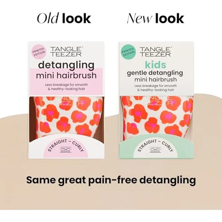 Tangle Teezer Die originale Mini-Haarbürste, Handflächengröße, perfekt für Kinder und Reisen, orange Safari, ideal für nasses und trockenes Haar, reduziert fliegende Haare – Bild 2