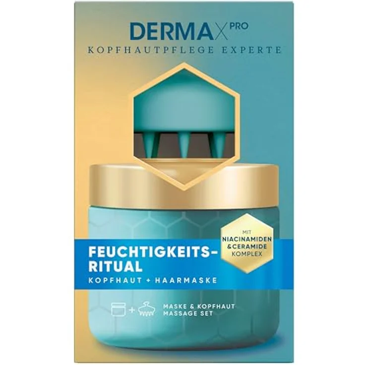 Head & Shoulders DermaXPro Feuchtigkeitsritual Kopfhaut- & Haarmaske 300ml mit Massager, intensive Feuchtigkeit für trockene Kopfhaut und Haare – Bild 1