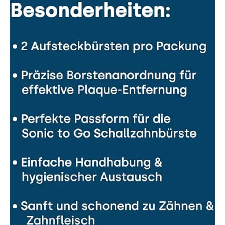 Emmi-dent Ersatzbürsten, 2x Bürstenköpfe Weiß für Sonic to go Schallzahnbürste, Wellenform, ausgewogener Härtegrad, Ersatzzahnbürsten für Ultraschall Zahnbürste – Bild 3