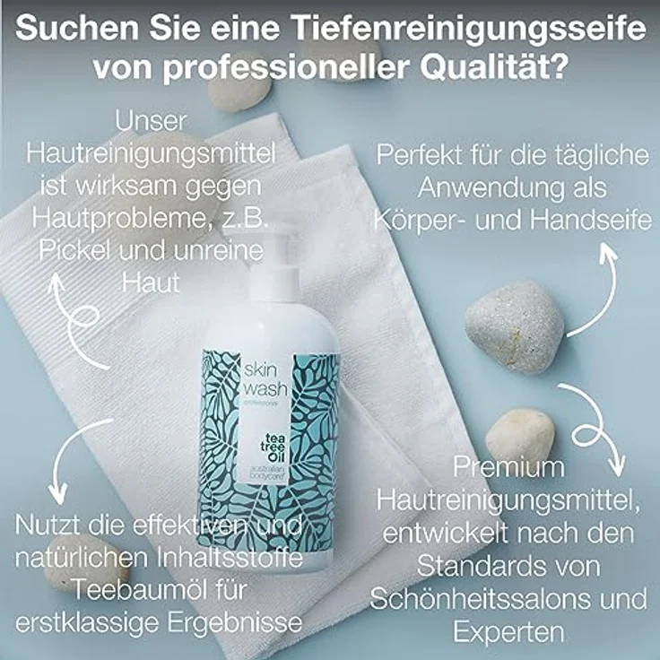 Australian Bodycare Skin Wash Professional 500 ml - Teebaumöl Duschgel - Ideal bei unreiner Haut, Pickeln, vor Haarentfernung – Bild 2