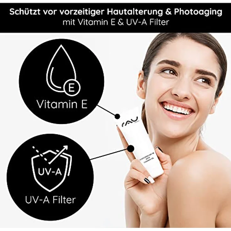 RAU Cosmetics 2in1 Sunscreen SPF50 with BIO-Karanja-oil 75 ml - Sonnenschutz Creme Gesicht mit Karanja Öl LSF50, pflegt, schützt und lindert Juckreiz gegen Unreinheiten – Bild 3