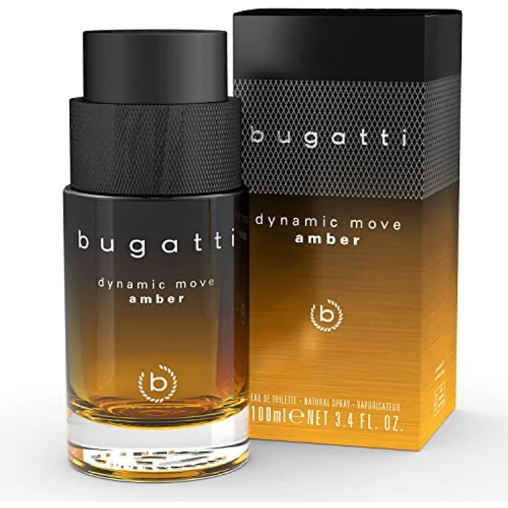 bugatti Parfüm Herren Dynamic Move Amber 100ml, rauchig-warmes Eau de Toilette, sinnlich-starke Kombination aus Zimt, Tabak & Cypriol, dynamisch, pudrig & süßlich-scharfem – Bild 1