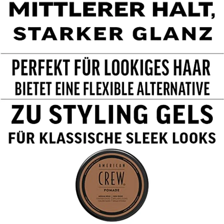 AMERICAN CREW – Pomade, 50 g, Stylingprodukt für Männer, Haarprodukt mit mittlerem Halt, Haarpomade auf Wasserbasis, optimal für glatte Frisuren mit viel Glanz – Bild 3