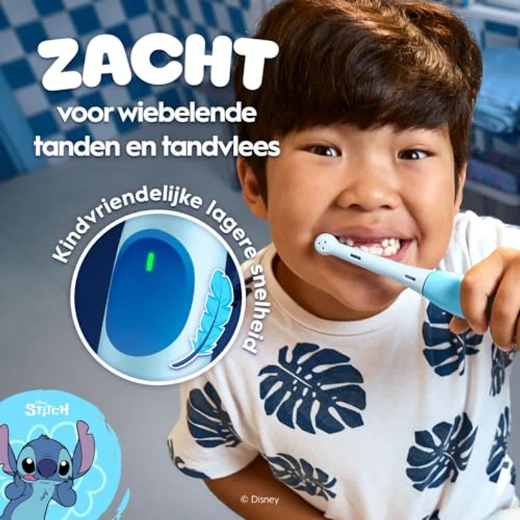 Oral-B iO 6+ Kids, Elektrische Zahnbürste mit drei Putzmodi, Disney Stitch Design, 2-Minuten-Musik-Timer – Bild 4