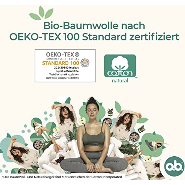 o.b. Organic Normal Bio Tampons für mittlere/stärkere Tage aus 100% Bio-Baumwolle, 16 stück – Bild 4