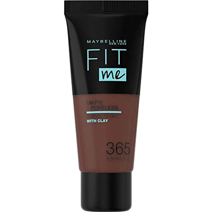Maybelline Fit me! Matte&Poreless Make-up Nr. 365 Espresso, flüssiges Make-up, passt sich dem Hautton an, feuchtigkeitsspendend, mattierend, leichte bis mittlere Deckkraft, 30 ml