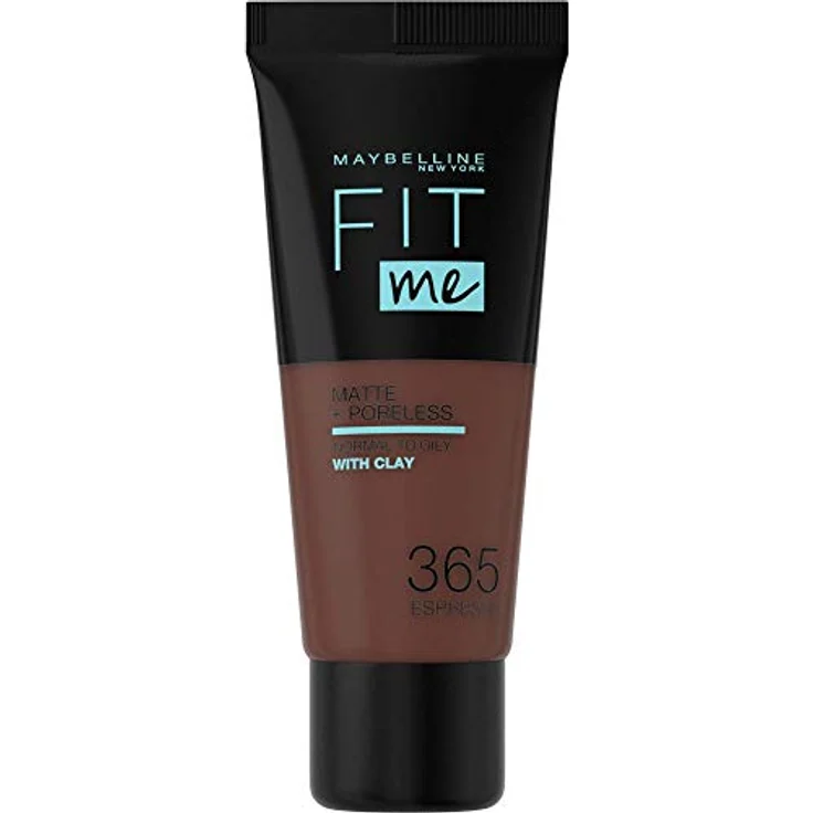 Maybelline Fit me! Matte&Poreless Make-up Nr. 365 Espresso, flüssiges Make-up, passt sich dem Hautton an, feuchtigkeitsspendend, mattierend, leichte bis mittlere Deckkraft, 30 ml – Bild 1