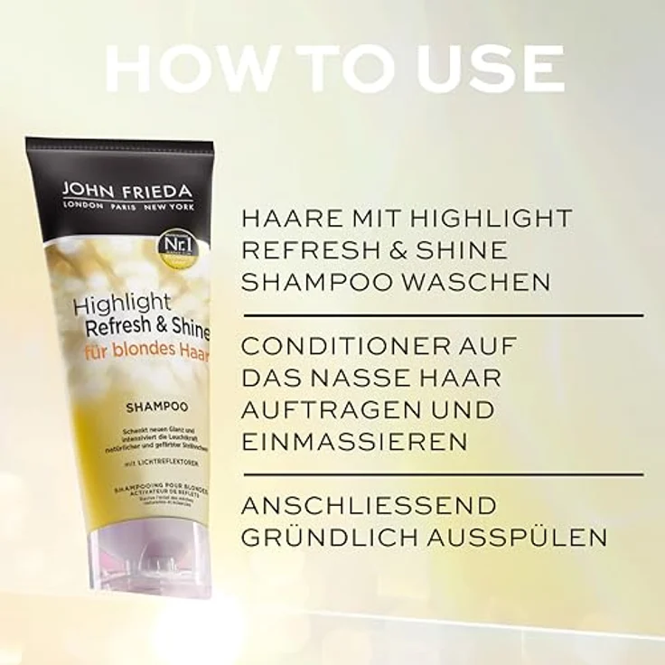 John Frieda Highlight Refresh & Shine Shampoo - 250 ml - Für strahlendes Blond & intensive Leuchtkraft – Bild 4