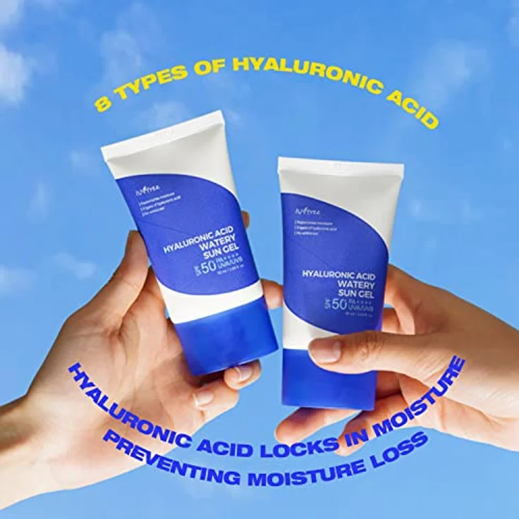 ISNTREE Hyaluronic Acid Watery Sun Gel SPF 50+ PA++++, Sonnengel mit hoher Sonnenschutzwirkung, 50 ml – Bild 3